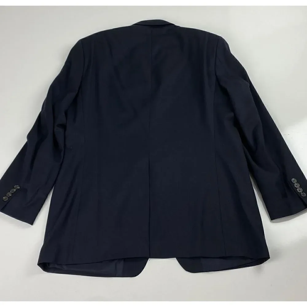Lauren Ralph Lauren Two Button Suit Jacket Sport Coat Blazer Mens 42L Navy Blue